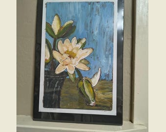 Lilies on a Table (2006) C Peterson * Orig Oil Painting * Fine Art Print SIGNED  * Frame Worthy Art ! ** From ACEO to Larger to suit YOU!!