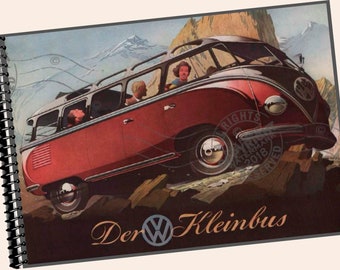 Volkswagenwerk GMBH (1951 1952) KLEINBUS Brochure, VW Volkswagen Tour Bus Catalog, Modern Reprint of Trade Samples Advertisement