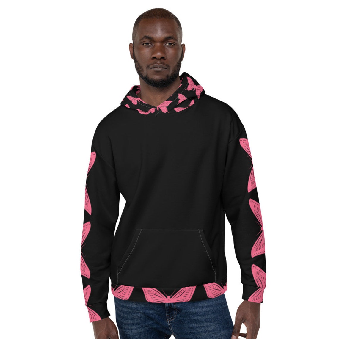 butterfly hoodie pink