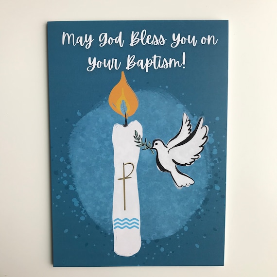 Baptism Card Sacrament Card Catholic Greeting Card Etsy