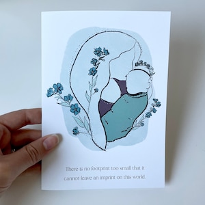 Tarjeta de simpatía por aborto espontáneo, madre afligida, bebé ángel, pérdida de un hijo, tarjeta de simpatía religiosa