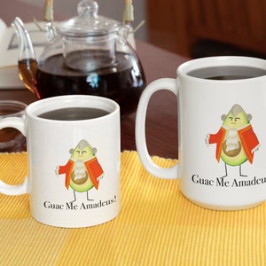 Funny Music Pun Mug, Avocado Mug, Funny Music Teacher Gift, Mozart Mug, Classical Music Pun, Avocado Joke, 80s Music Parody, Weird Mugs