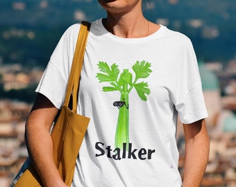 Camiseta divertida de "Celery Stalker": camiseta novedosa con juego de palabras sobre comida