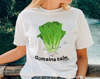 Romaine Calm Pun T-Shirt Short Sleeve Unisex Jersey Tee