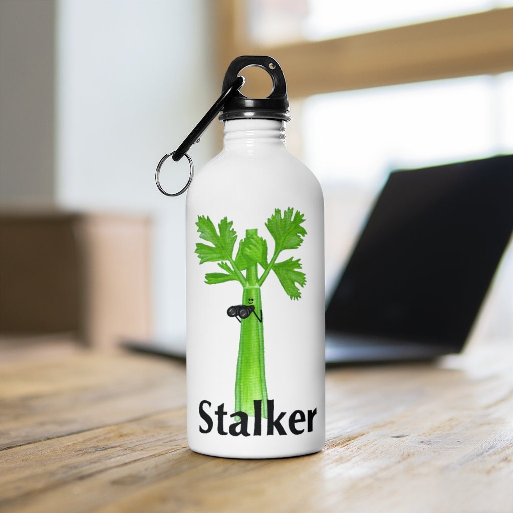 Funny Water Bottle Food Pun Steel Water Bottle Funny Pun Etsy