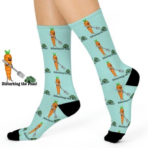 Fun Socks, Funny Pun Socks, Carrot Socks, Mens Novelty Socks, Womens Silly Socks, Colorful Crazy Socks, Punny Food Socks, Soft Gym Socks