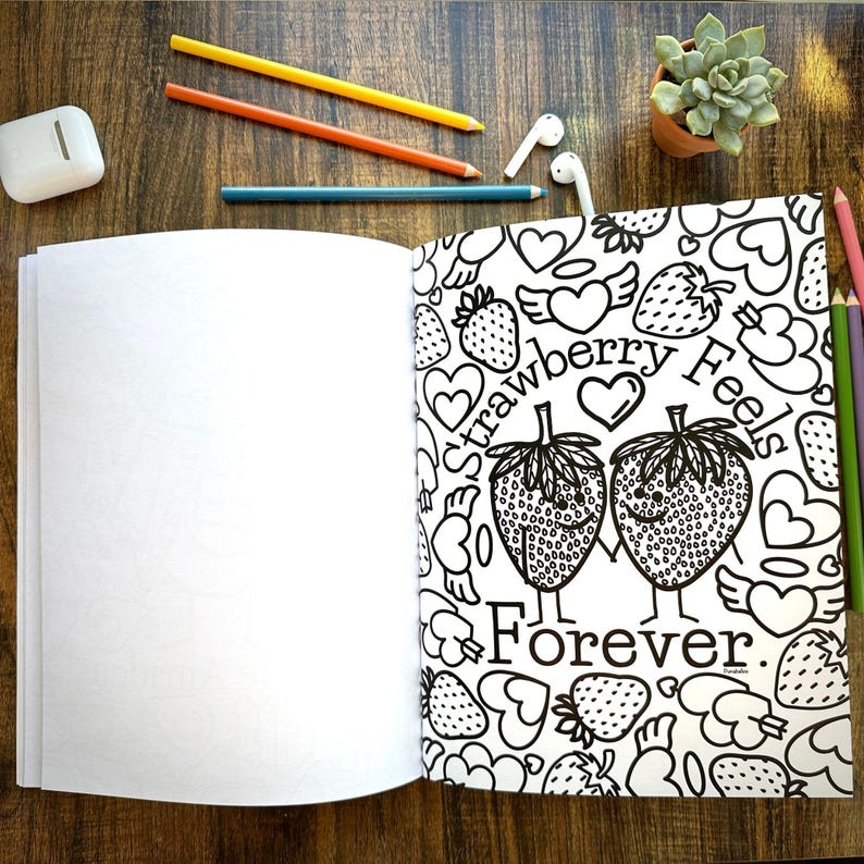 Punny Adult Coloring Book, Funny Food Pun Coloring Book, Vegetable Pun Gifts, Coloring Book for Vegans, Relaxing Friend Gift, Coloring Pages image 5