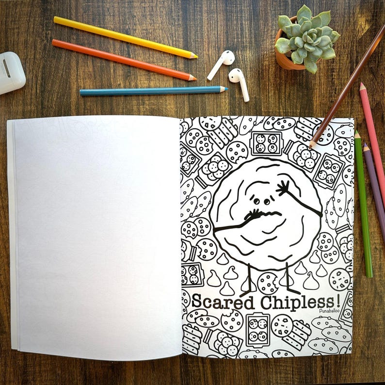 Punny Adult Coloring Book, Funny Food Pun Coloring Book, Vegetable Pun Gifts, Coloring Book for Vegans, Relaxing Friend Gift, Coloring Pages image 3