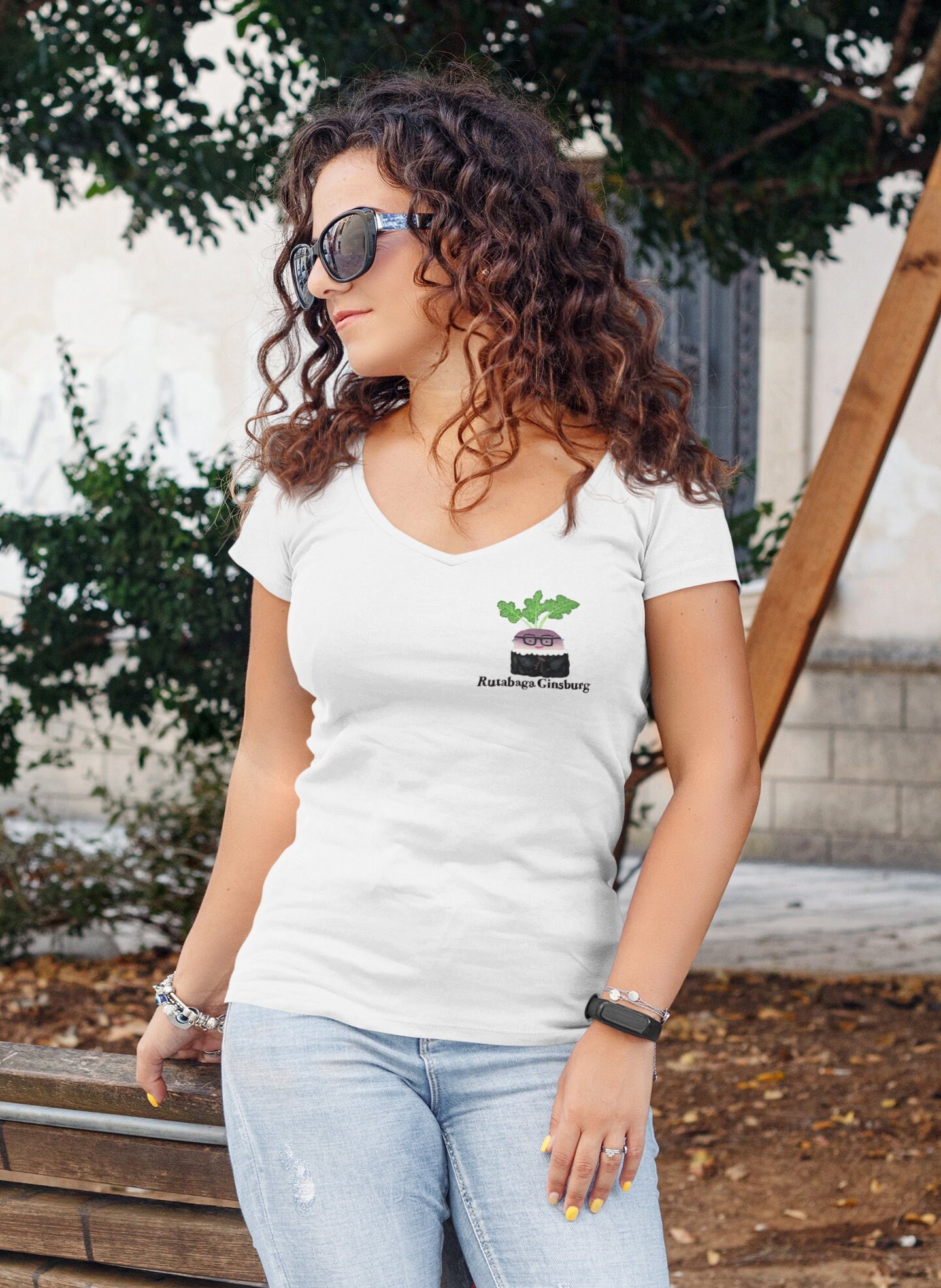 Rutabaga Ginsburg Punny Womens V-neck 