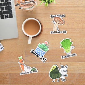 Funny Pun Sticker Bundle: Waterproof Vinyl Decals