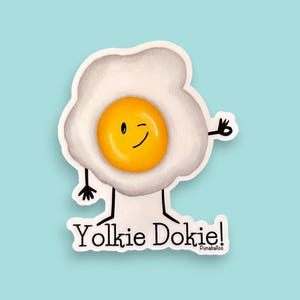 Cute Egg Pun Sticker, Funny Fried Egg Sticker, Punny Laptop Decal, Waterproof Breakfast Decal, Waterbottle Tumbler Decal, Sticker Collector