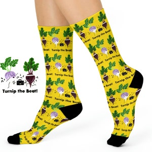 Turnip the Beet Socks: Funny Novelty Crew Socks