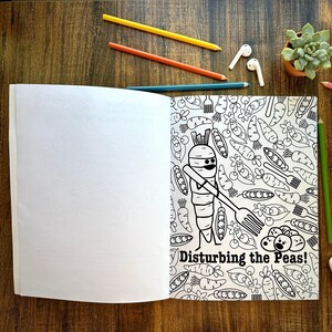 Punny Adult Coloring Book, Funny Food Pun Coloring Book, Vegetable Pun Gifts, Coloring Book for Vegans, Relaxing Friend Gift, Coloring Pages image 8