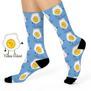 Funny Socks with Egg Pun, Fun Womens Socks, Punny Mens Socks, Food Pun Novelty Socks, Cute Fried Egg Socks, Breakfast Pun Socks, Silly Socks