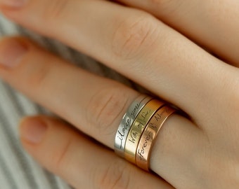 Handwriting Ring • Actual Handwriting Ring • Memorial Band Ring • Eternity Ring • Unisex Wedding Band • Keepsake Ring • Custom Gift Ring