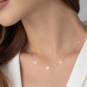Collar con nombre personalizado • Collar con iniciales de parejas • Collar de amor • Collar de mejor amigo • Regalo personalizado para novia
