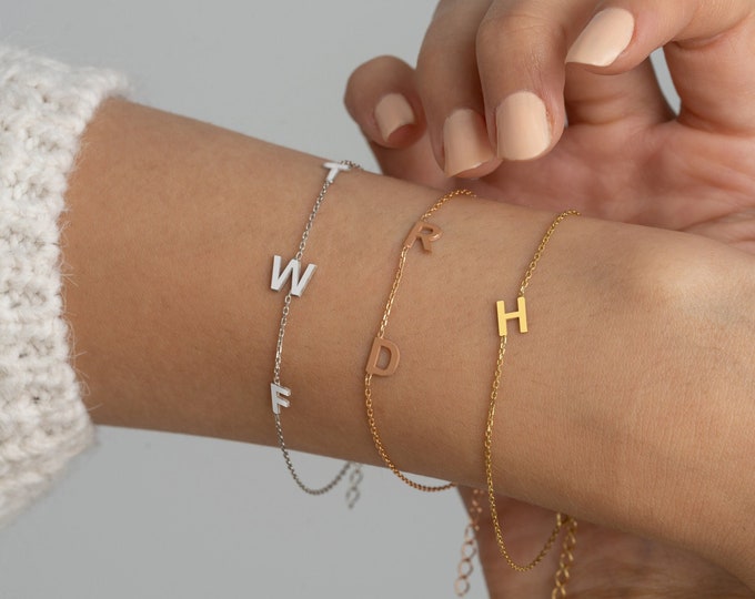 Personalized Initial Bracelet • Custom Initial Bracelet • Best Gifts For Mom • Initial Bracelet •  Letter Bracelet • Personalized Gifts