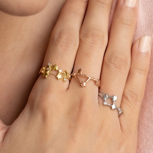 Zodiac Ring • Personalized Astrology Sign Jewelry • Matching Zodiac Rings • Constellation Ring with Your Sign • Birthday Gifts