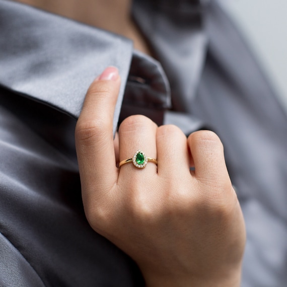 Cocktail Ring • Pear-Cut Birthstone Ring • Sterling Silver Ring • Custom Gemstone Ring • Statement Ring • Stacking Ring • Birthday Gifts