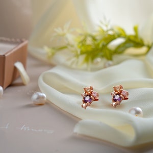 Cluster Stone Stud Earrings Gemstone Stud Earrings Your Family Birthstones Baguette Cut Stones Besties Matching Earrings Gift image 2