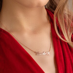 Personalized Gifts for Her • Silver Name Necklace • Dainty Name Necklace • Gold Name Necklace • Sterling Silver Nameplate Necklace