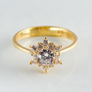 Star Diamond Ring • Engagement Ring • Floral Ring • Sunburst Ring ...