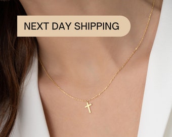 Cross Necklace • Sterling Silver Necklace •Mens Cross Necklace • Women&#39;s Dainty Cross Necklace • Unisex Christmas Gift • Christmas Gift