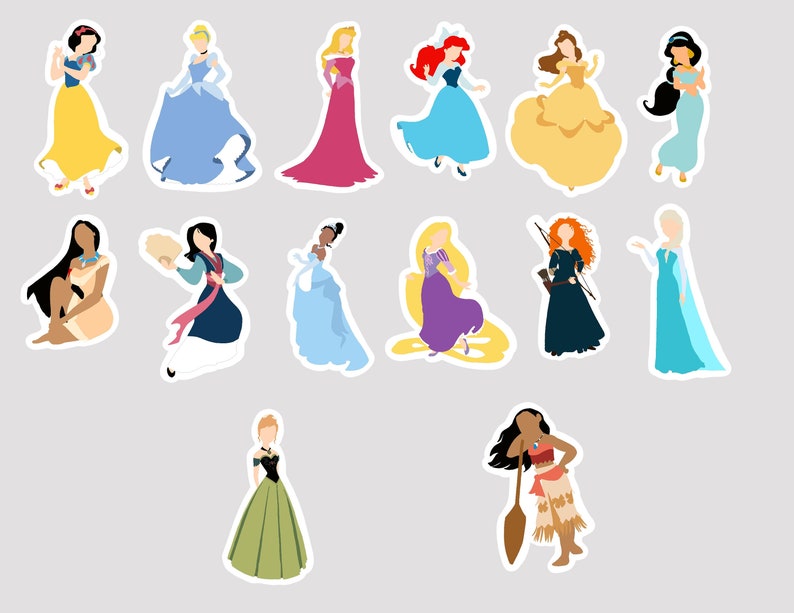 Disney Princess Stickers Etsy