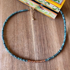 TURQUOISE JADE Choker Necklace, Beaded Necklace, Handmade Jewelry, Dainty Gemstone Necklace, Boho Chic Jewelry, Gift for Her, Gift for Him