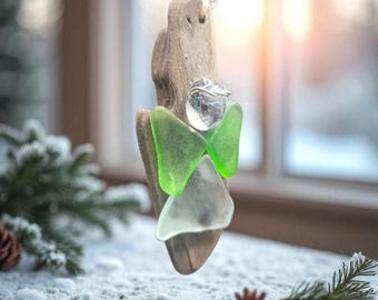 Genuine Seaglass Angel Ornament | Coastal Holiday Gifts & Decor