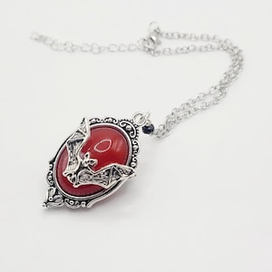 Gothic Bat Car Charm: Spooky Rearview Mirror Hanging Large Red Bat
