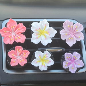 2 Hibiscus Flower Car Vent Clips | CAR AIR FRESHENER | Car Charms | Car Essential Oil Diffuser