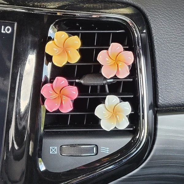 Tropical Flower Car Vent Clips | CAR AIR FRESHENER | Car Charms | Car Essential Oil Diffuser | Hawaiian Flowers | Car Accessories