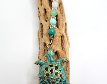 Sea Turtle Car Charm: Boho Rearview Mirror Ornament