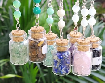 Gemstone Car Charm: Healing Crystal Rearview Mirror Hanging