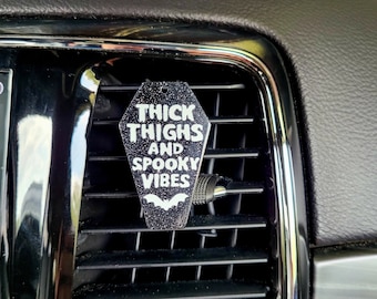 Gothic Coffin Car Air Freshener: Spooky Vibes Vent Clip