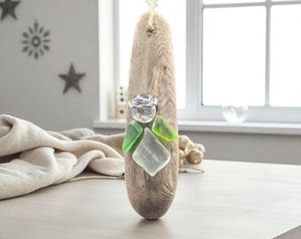 Genuine Seaglass Angel Ornament | Coastal Holiday Gifts & Decor
