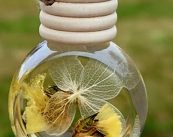 Car Oil Diffuser | Dried Flower Air Freshener | Floral Hanging Scented Fragrance Diffusers