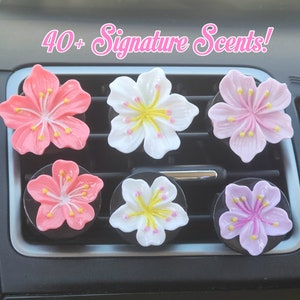 2 Hibiscus Flower Car Vent Clips | CAR AIR FRESHENER | Car Charms | Car Essential Oil Diffuser