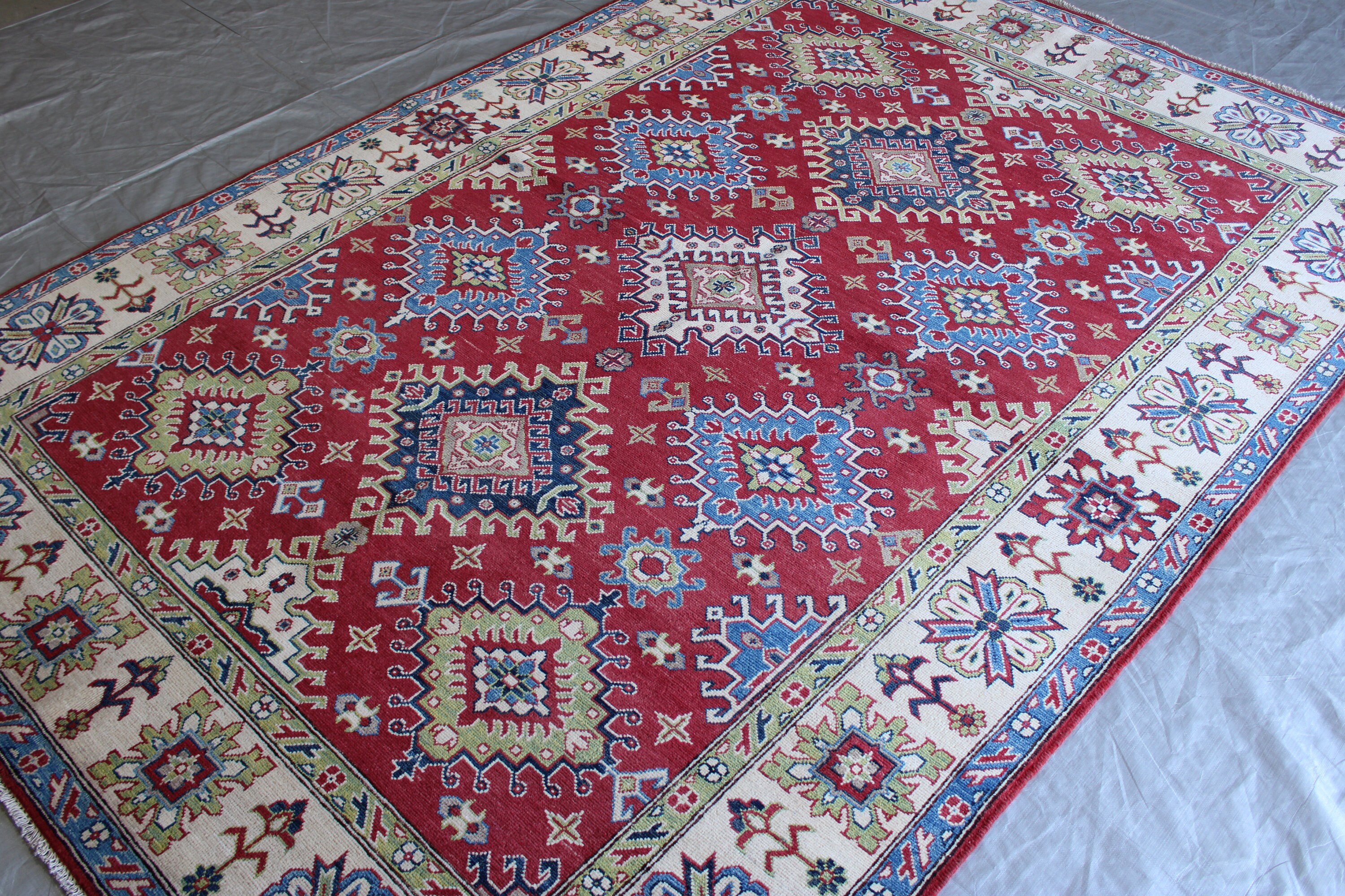 7x10 Roter Teppich Handgeknüpfter afghanischer Teppich | Etsy