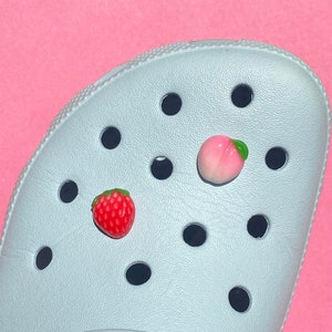 Strawberry & Peach Croc Charms Set