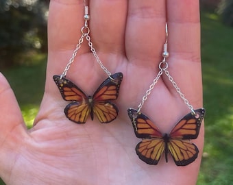 Monarchfalter Ohrringe | Orange Schmetterling Schmuck
