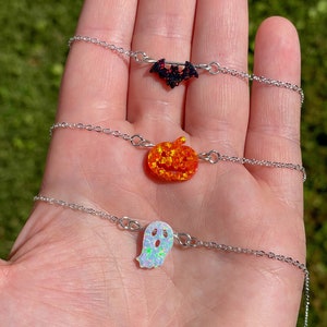 Opal Halloween Necklaces | Halloween Theme Jewelry | Fall Jewelry | Spooky Pendant