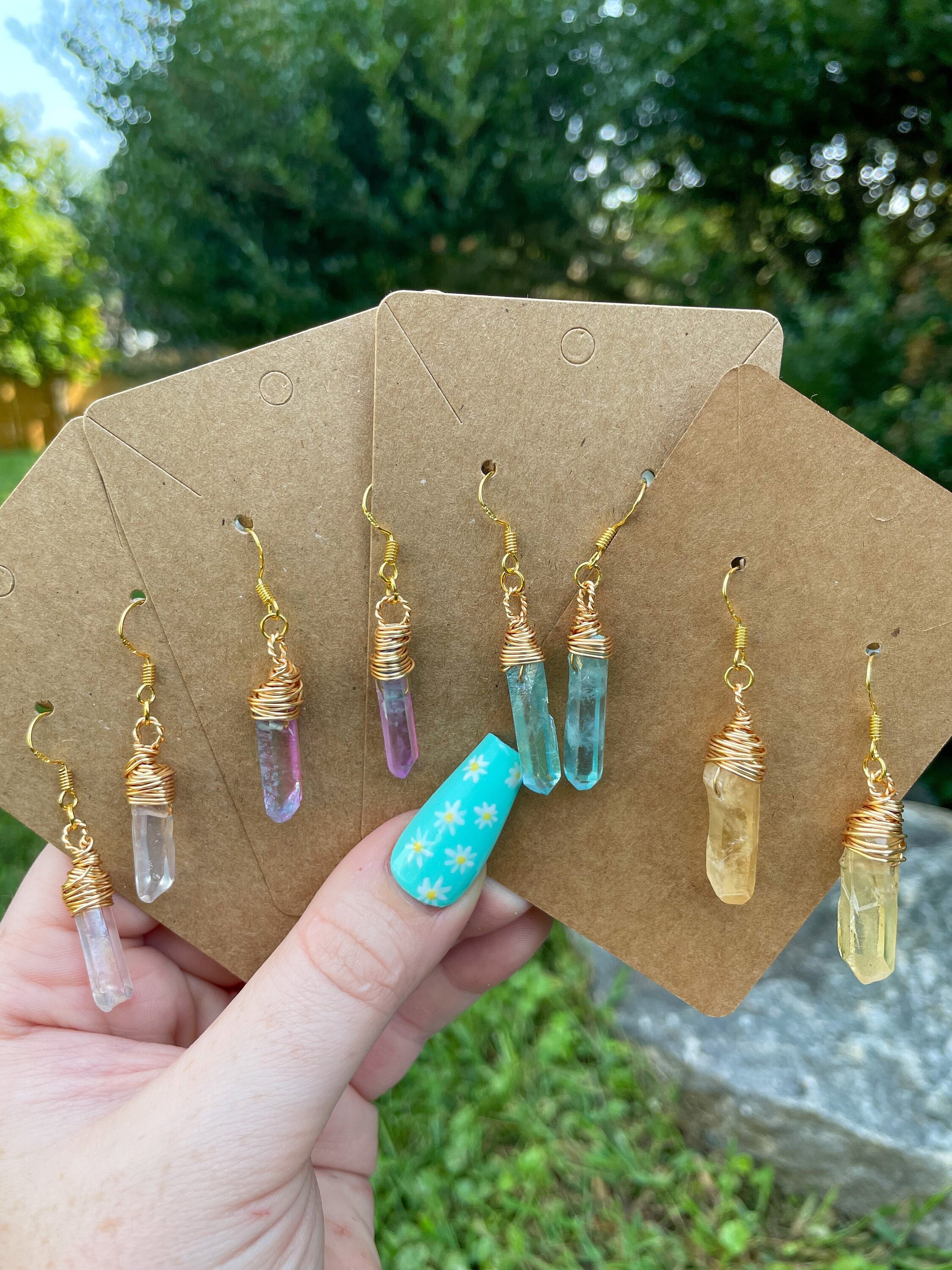 Crystal pendant earrings deals