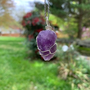 Amethyst Necklace Amethyst Pendant Crystal Necklace Crystal Jewelry image 4
