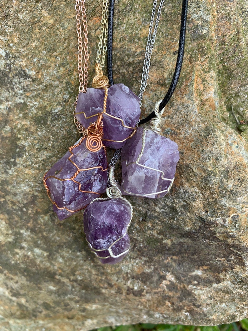 Amethyst Necklace Amethyst Pendant Crystal Necklace Crystal Jewelry image 7