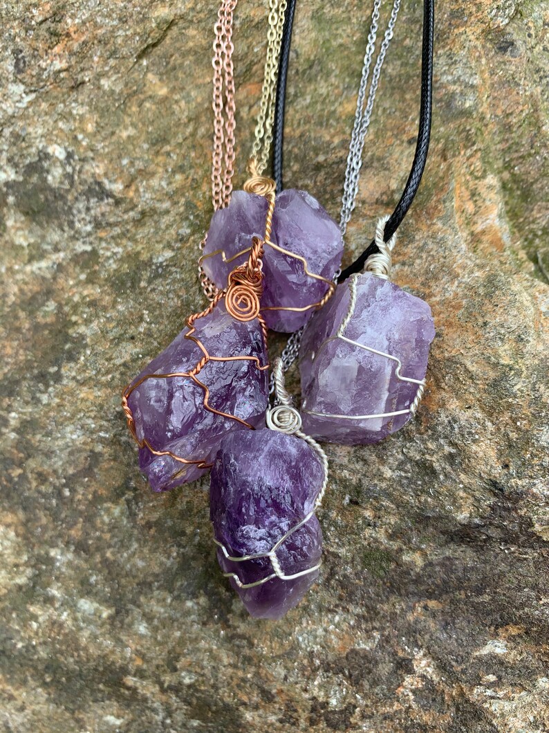 Amethyst Necklace Amethyst Pendant Crystal Necklace Crystal Jewelry image 6