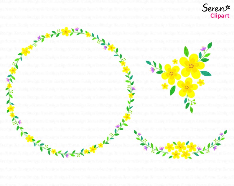 Download Canola Floral wreath Svg Flower ring Bouquet Half wreath ...