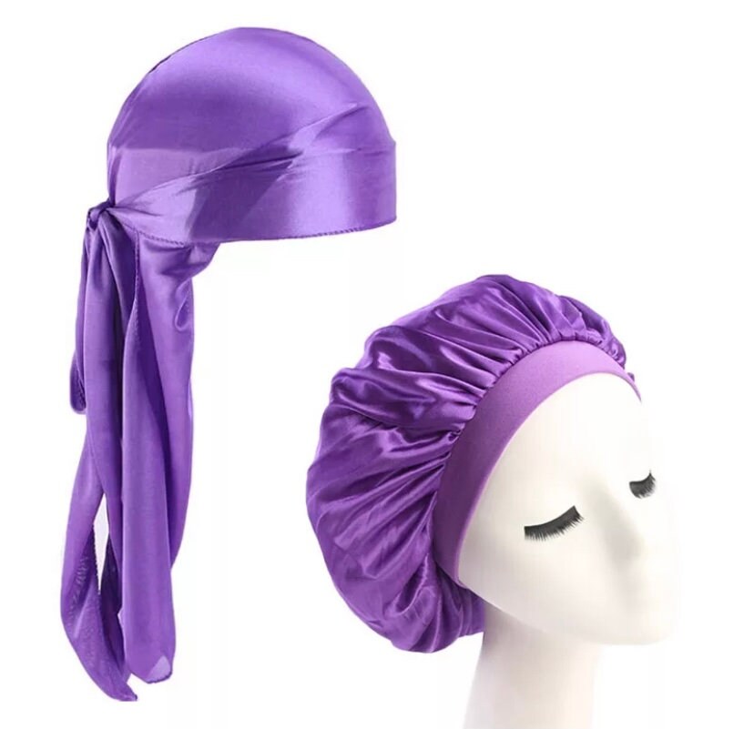 Custom Satin Silk Matching Designer Bonnets Set And Durag - AliExpress