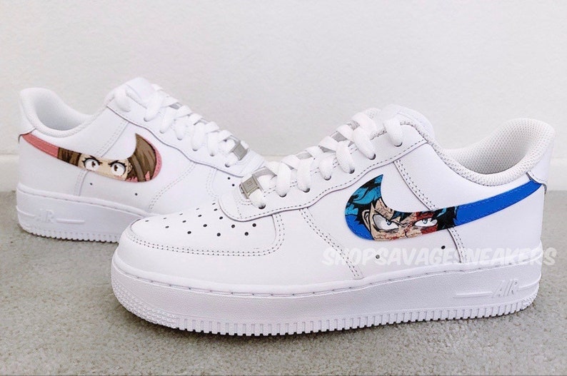 Air Force 1 Custom Hand Painted Shoes Nike My Hero Academia | Etsy Can You Use Acrylic Paint On Air Force Ones
